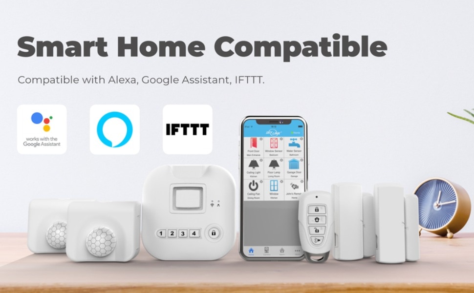 SkyLink Wireless Home Alarm Kit No Monthly Fees with Hub, Door Window